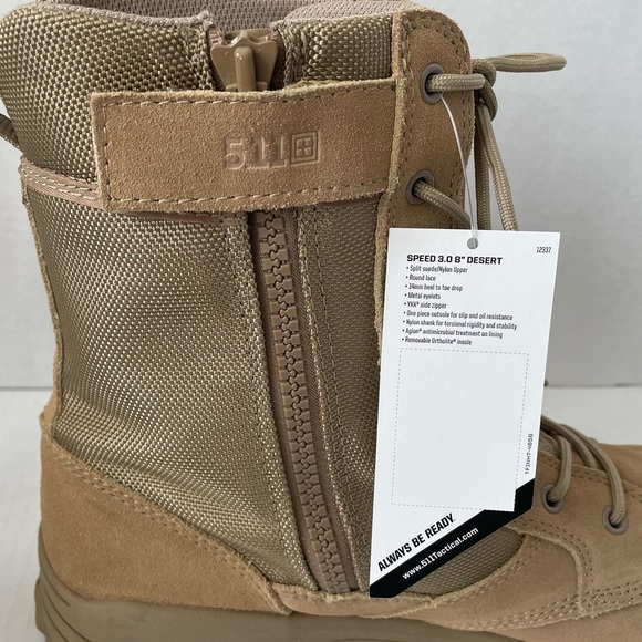 NIB 5.11 Men’s Tactical Speed 3.0 Coyote Side-Zip Boot w/Shoe Box - Picture 15 of 16